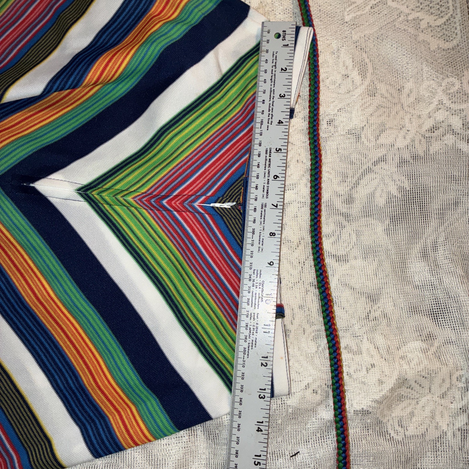 Vintage 70s Tomboy of California? Retro Rainbow Stripe A Line Mini Skirt