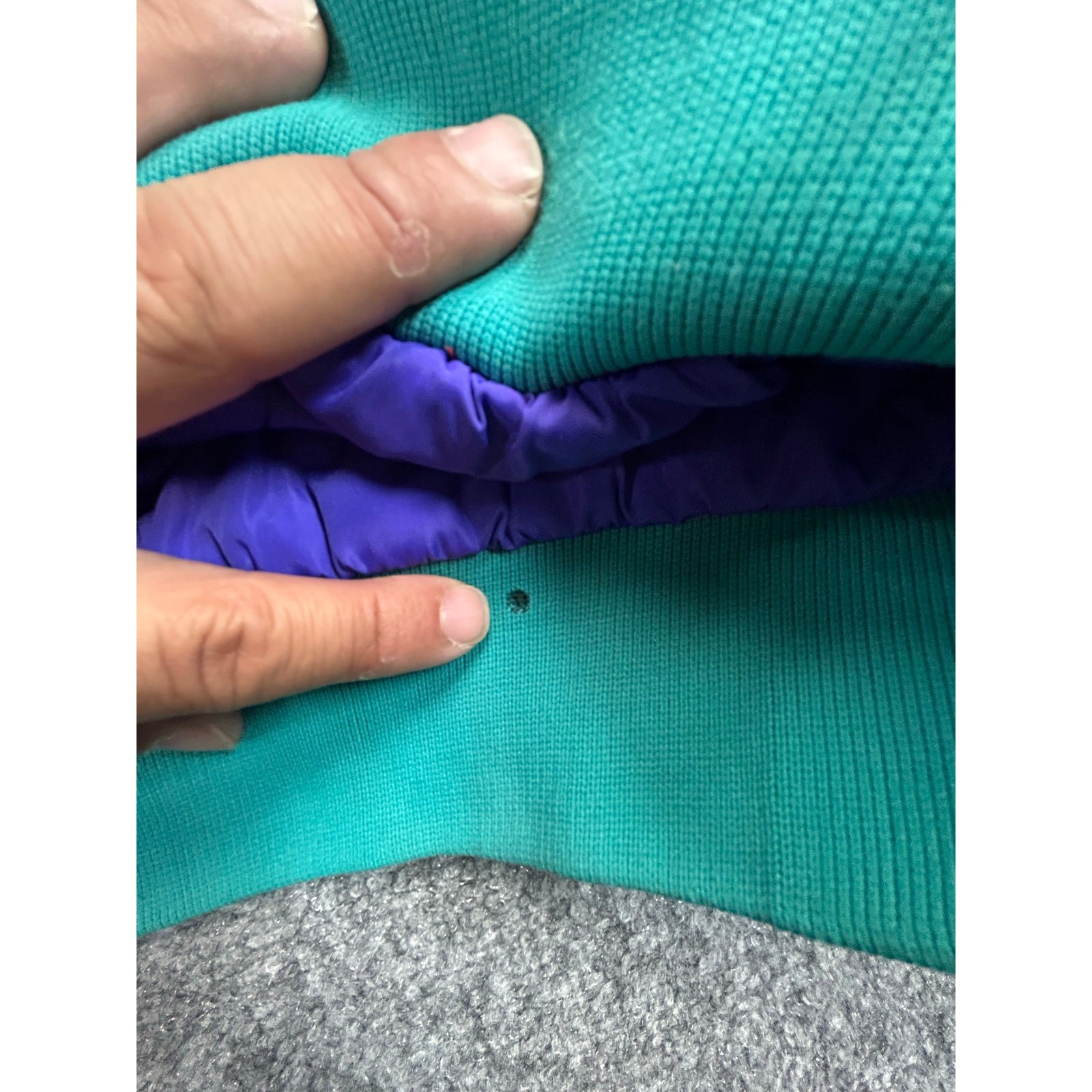 Vintage Columbia Reversible Puffer Bomber Jacket Adult Purple Teal Full Zip 90s