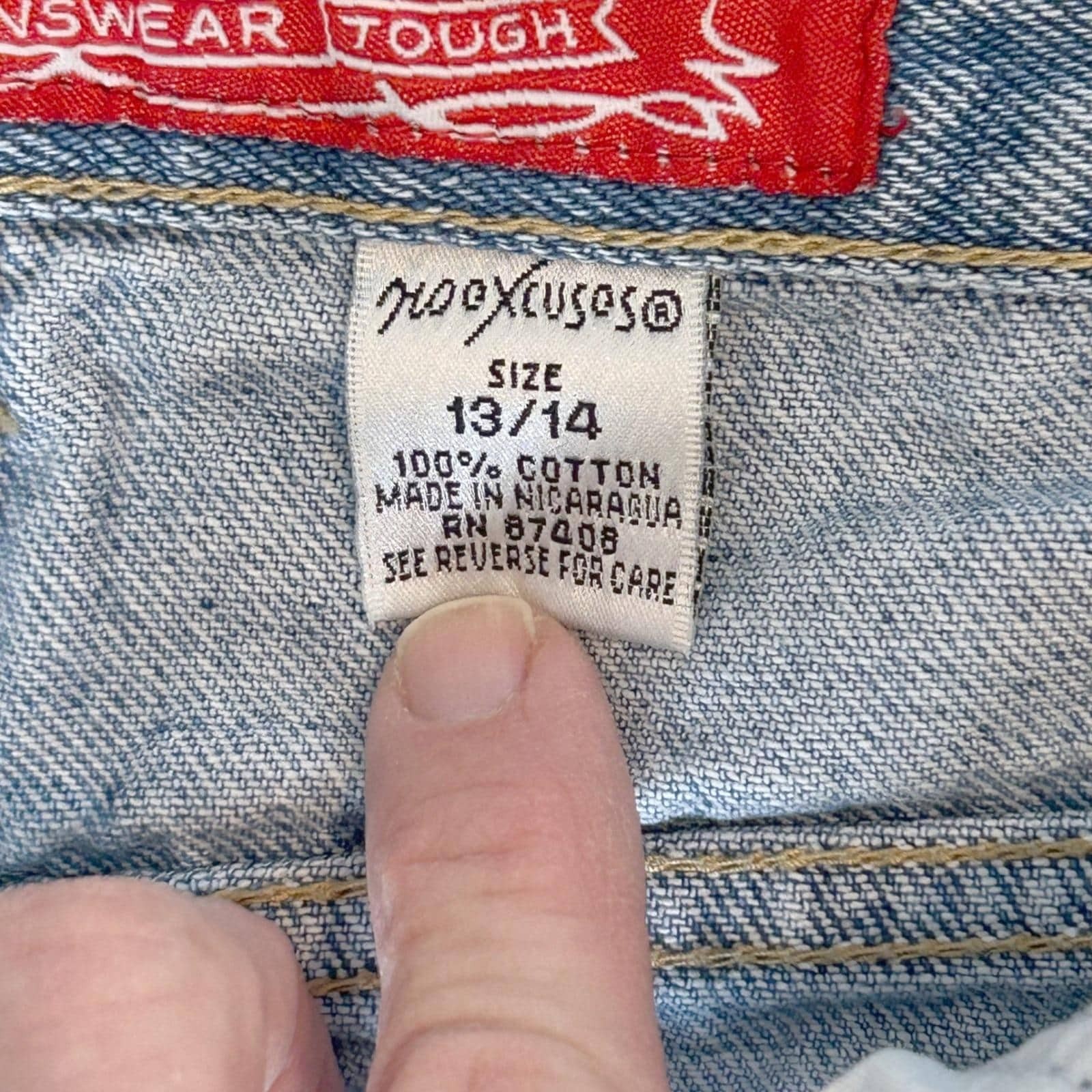 No Excuses Jeans Womens 13/14 Blue Light Wash High Rise Mom Tapered 90s Vintage