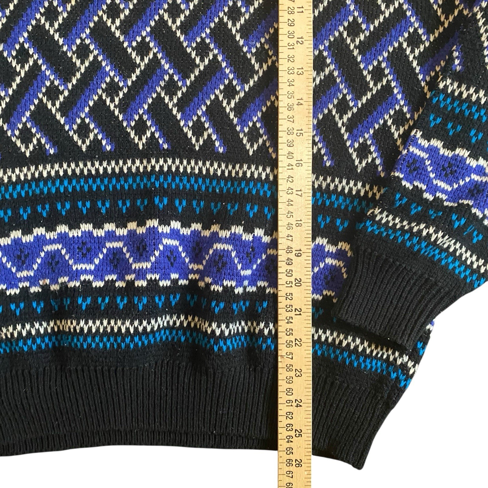 McGregor Knit Fisherman Sweater VTG XL Geometric Crewneck Pullover Abstract