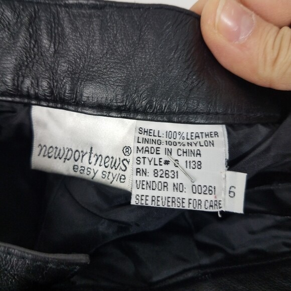 Newport News High waist Leather Black Pants Biker Mom Goth Rock 6, 90’s