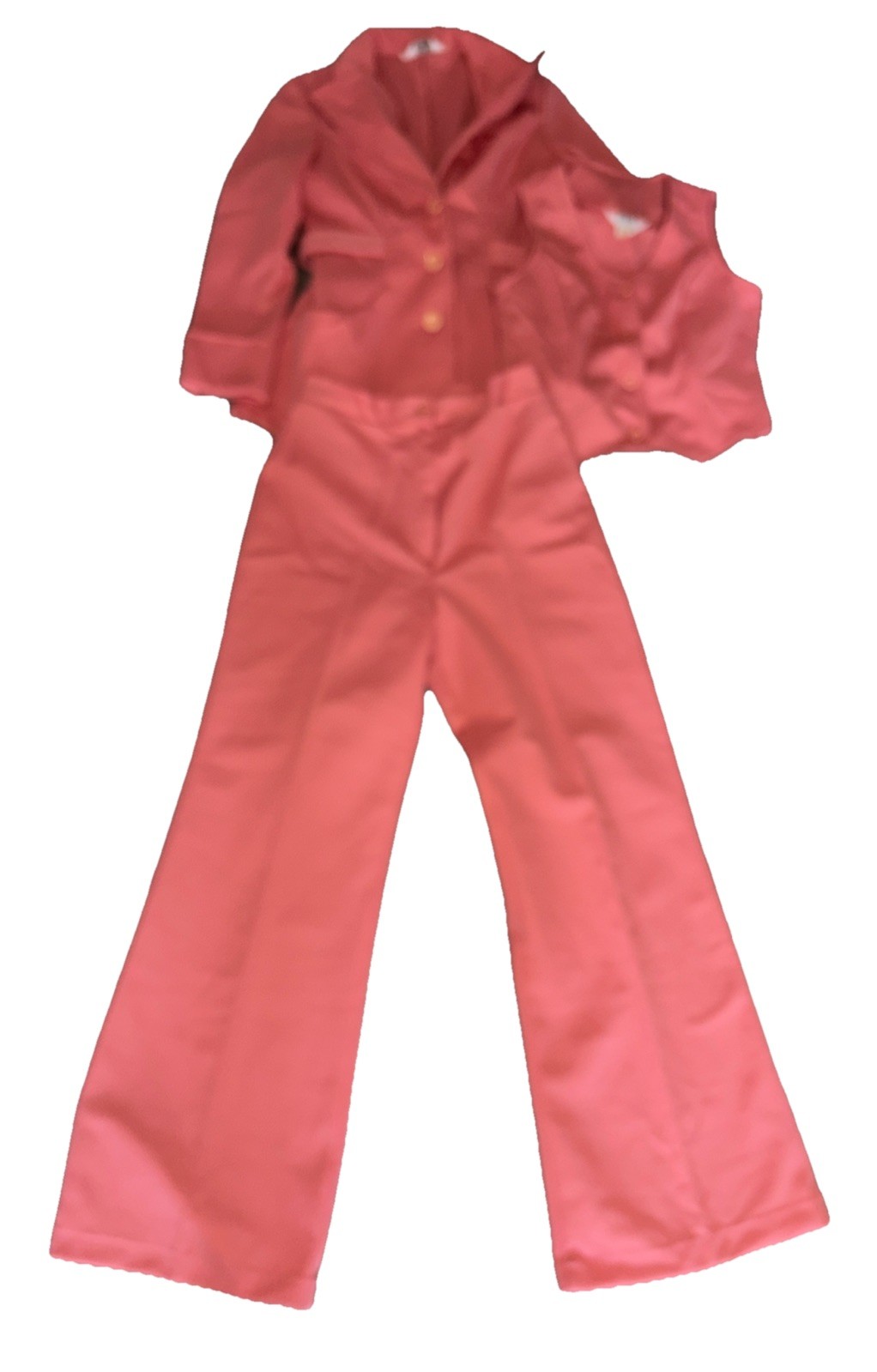 Vntg Womens Montgom Wards 70s 3 Piece Leisure Suit Pants Vest Jacket Size 11/12