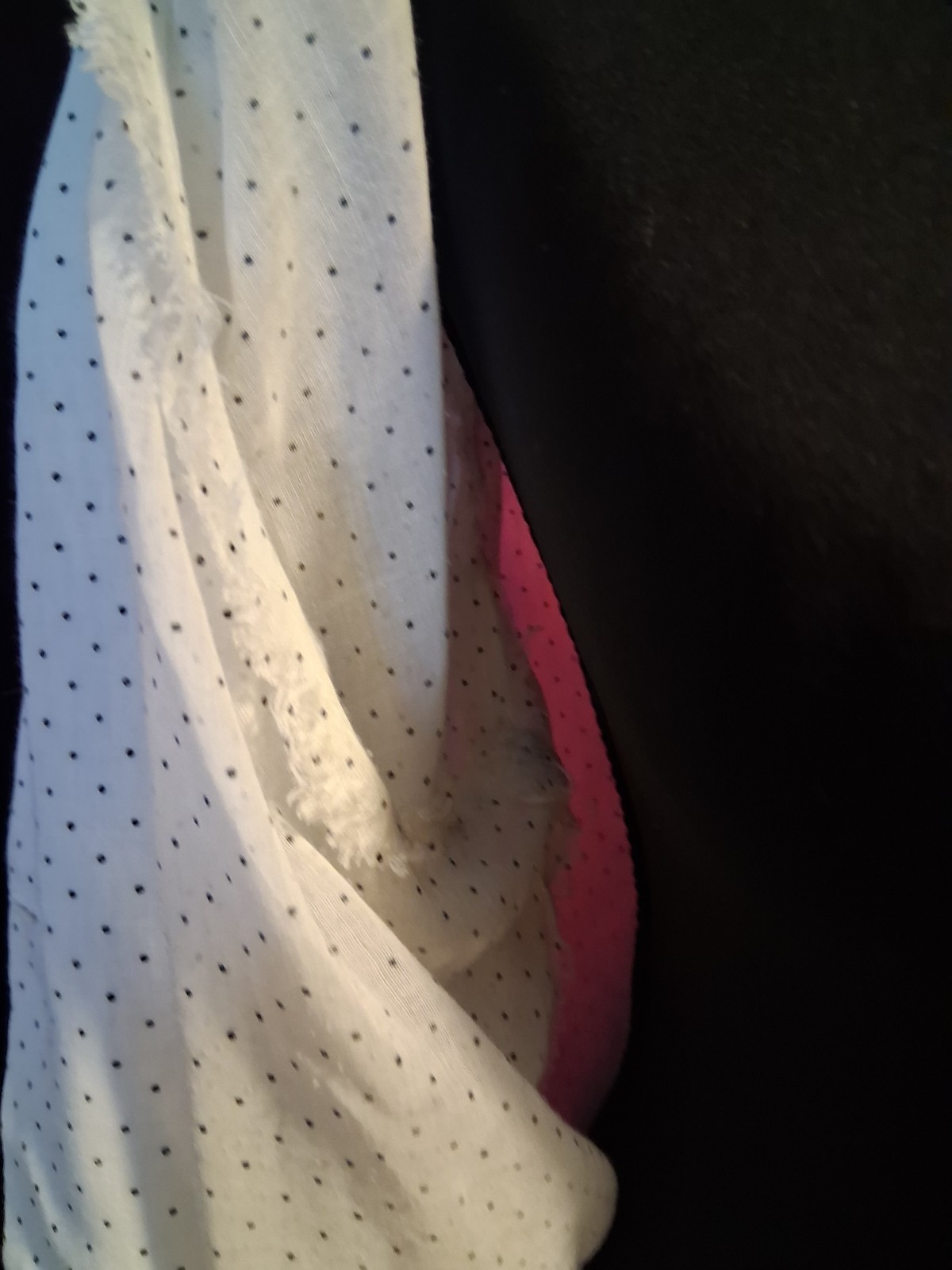 Vintage Hand-Sewn Sheer Polka Dot Blouse Artisan Made S/M