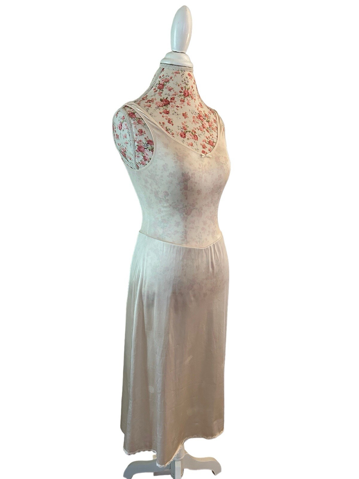 Vintage Warners Beige Nude Full Slip Dress 34 Elegant Ballerina Style Lingerie
