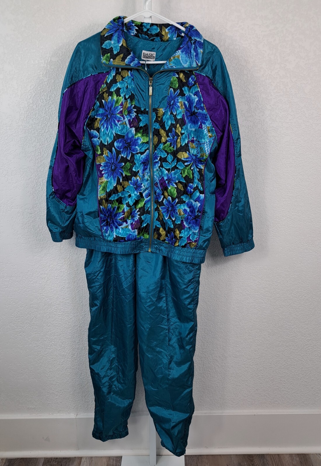 Basic Edition Track Suit Womens Size Small 80s 90s Jacket Pants Set Vintage