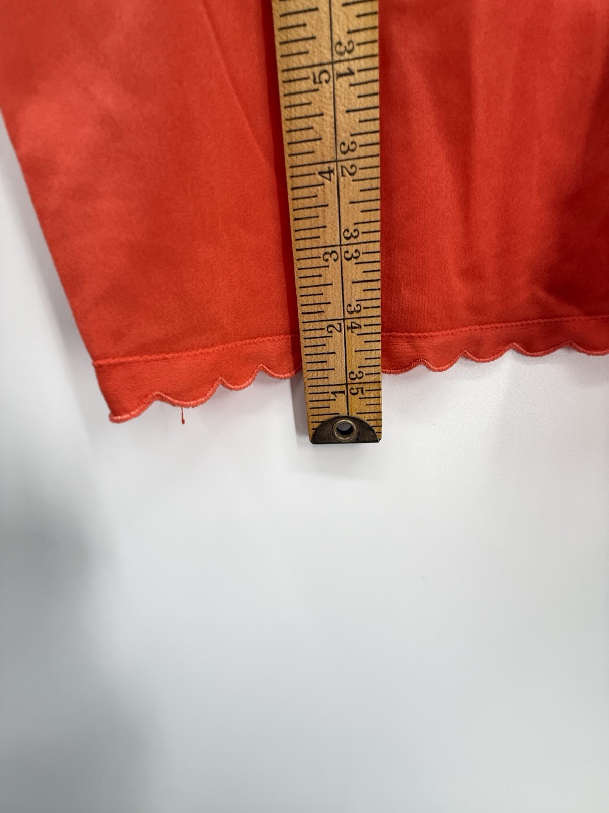 Vintage Vassarette Orange Full Slip Sz 36 Crepelon Sheer Lingerie Floral