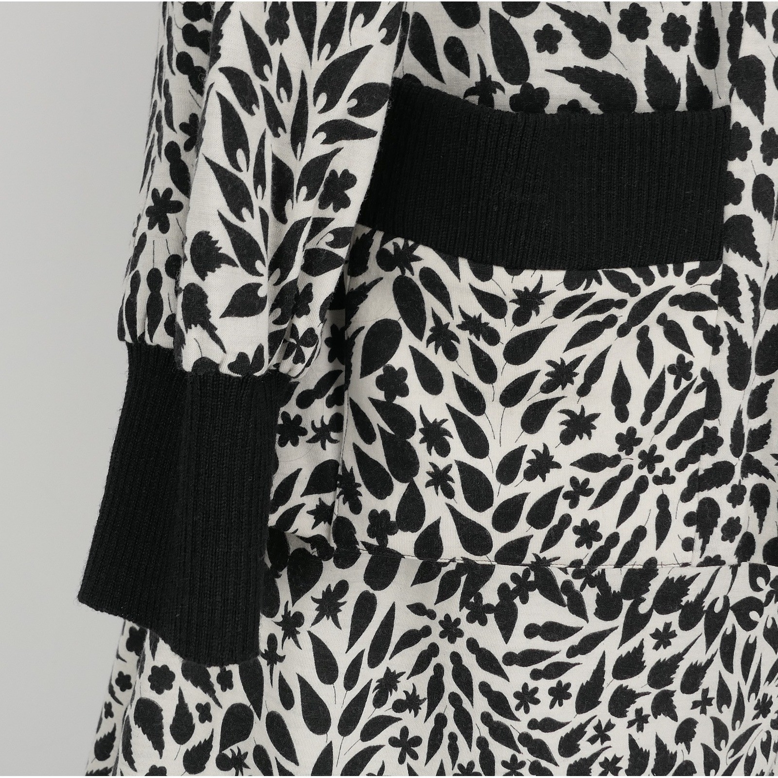 VTG Averardo Bessi Skirt Set 12 Botanical Arabesque Wool & Silk Monochrome Italy