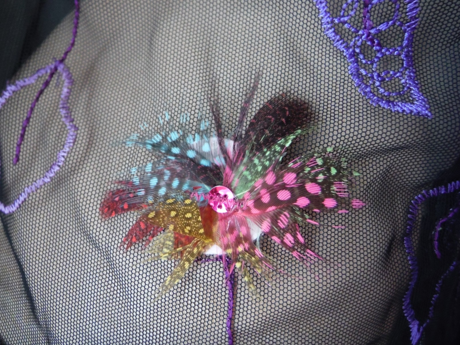VTG FARIS NWT Sheer Baby Doll Feathers Tulle Skirt Amazing & Rare! 2X Runs Small