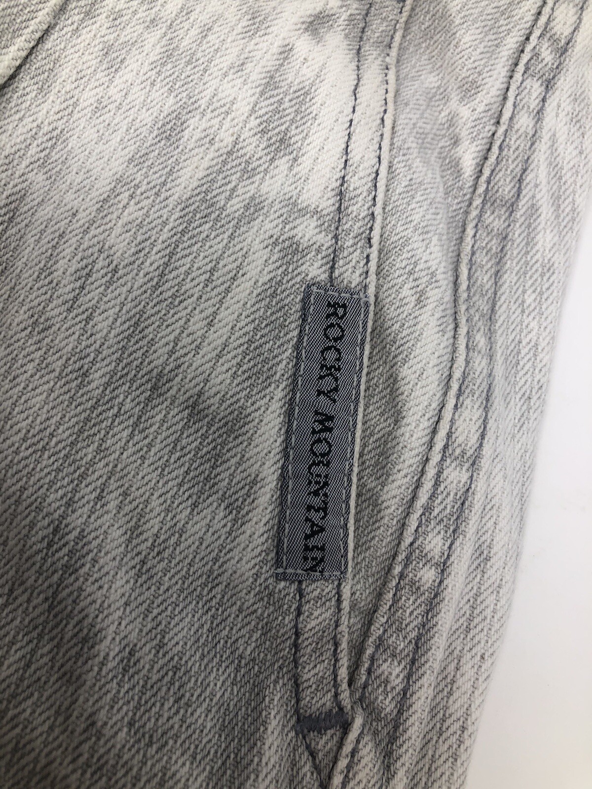 Vintage Rocky Mountain Jeans 80s 90s Grey Fold Over Top. Very Long!