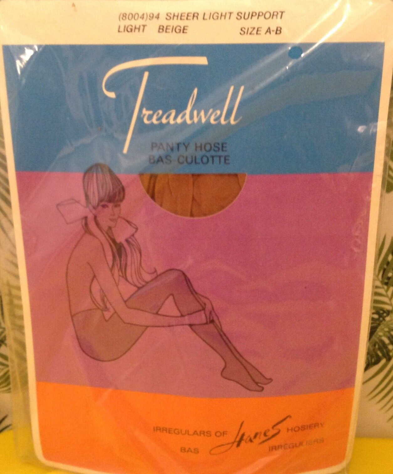 Vintage Pantyhose Treadwell Light Support Color Light Beige Size A-B BHAN01