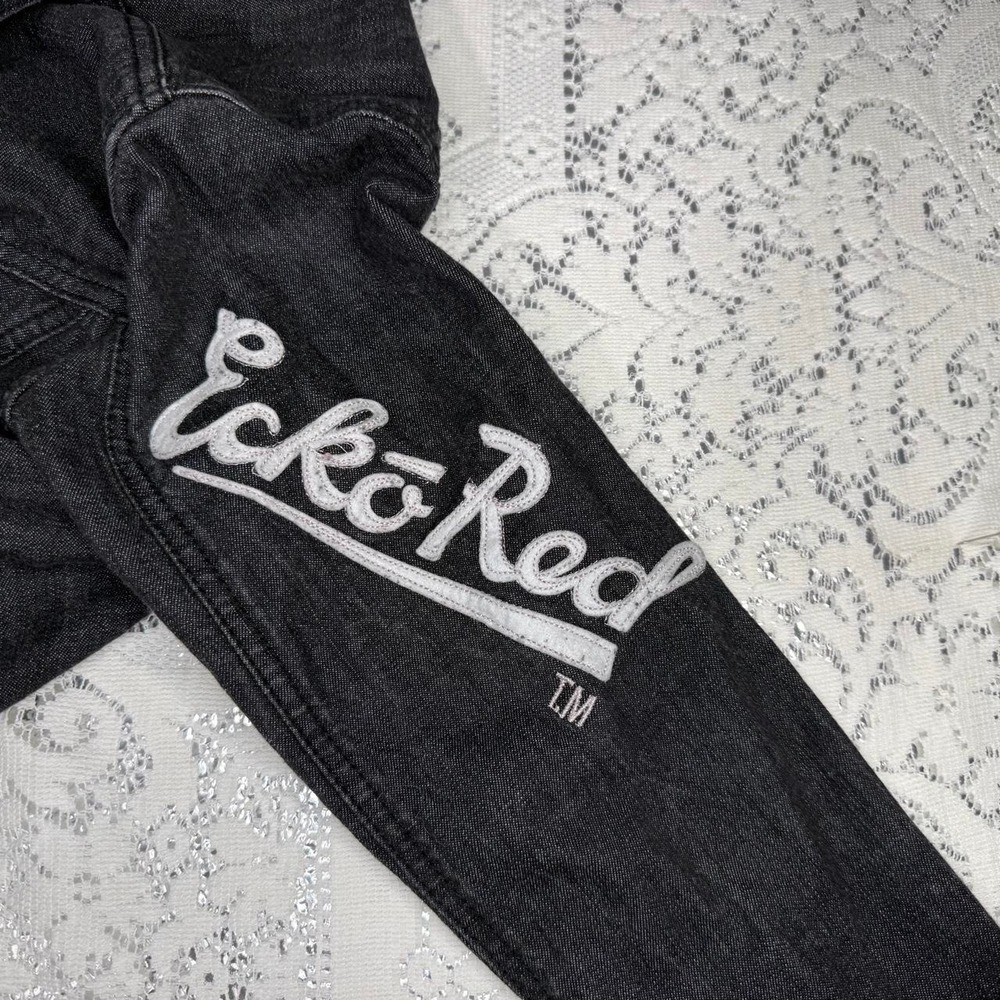 Vintage Y2K Ecko Red Black Embroidered Denim Jacket -M