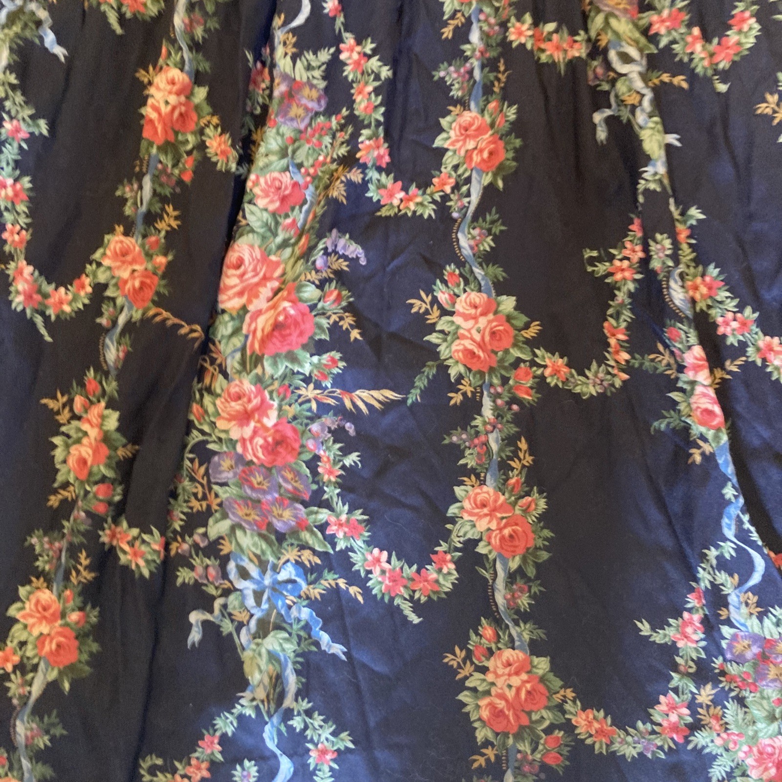 Vtg Herman Geist Floral Skirt Cottage Core Romantic Festival 27” Waist 34” Long