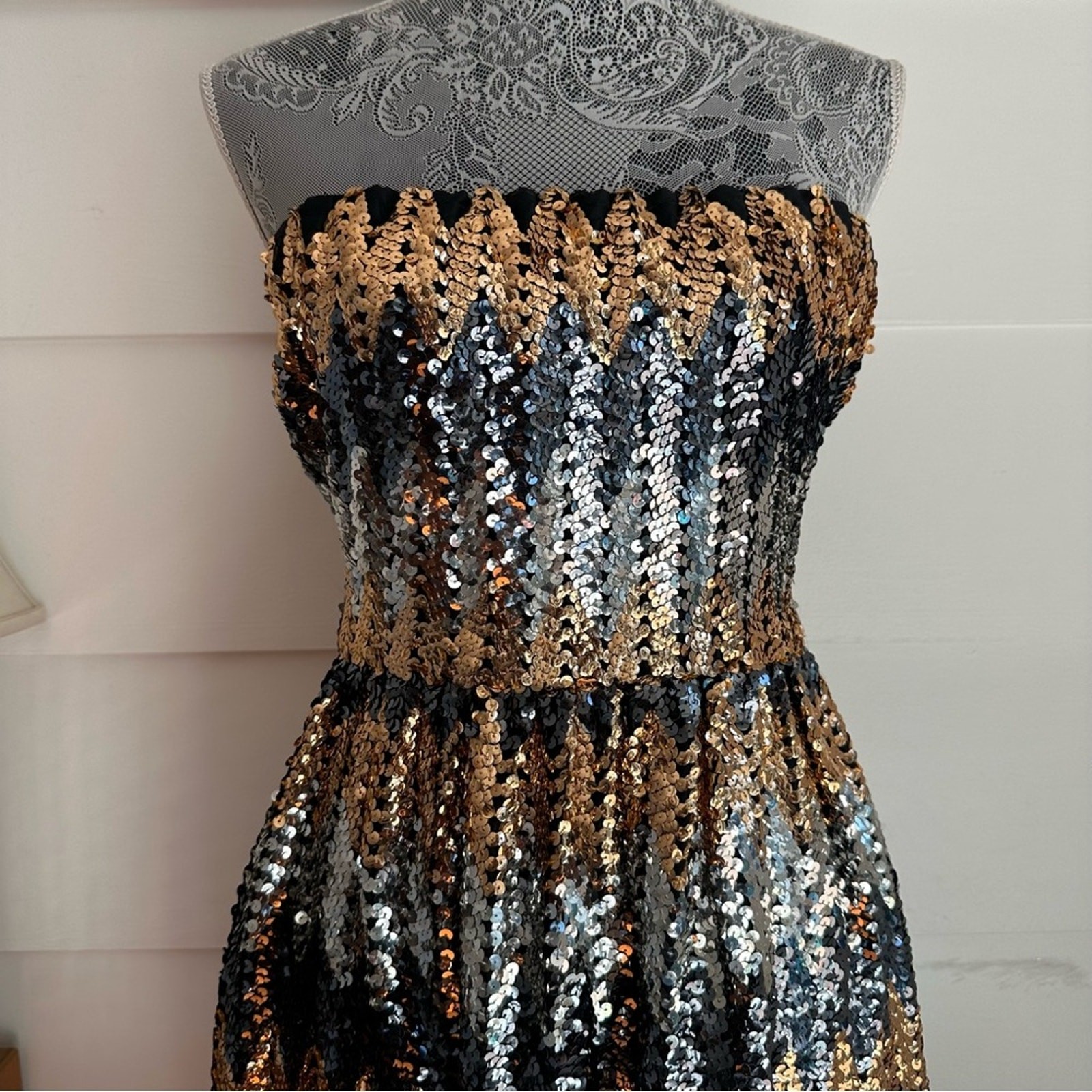 Vintage Sequin Dress Vintage Gown Special Occasion Bridal Wedding Party Dress
