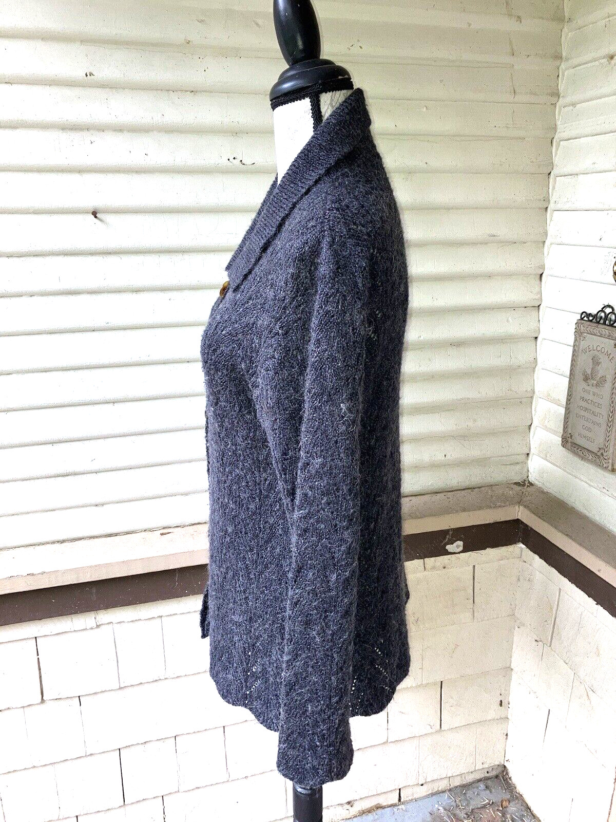 VINTAGE 1990s CROCHET OPENWORK ROMANTIC CARDIGAN SWEATER SARAH ARIZONA M
