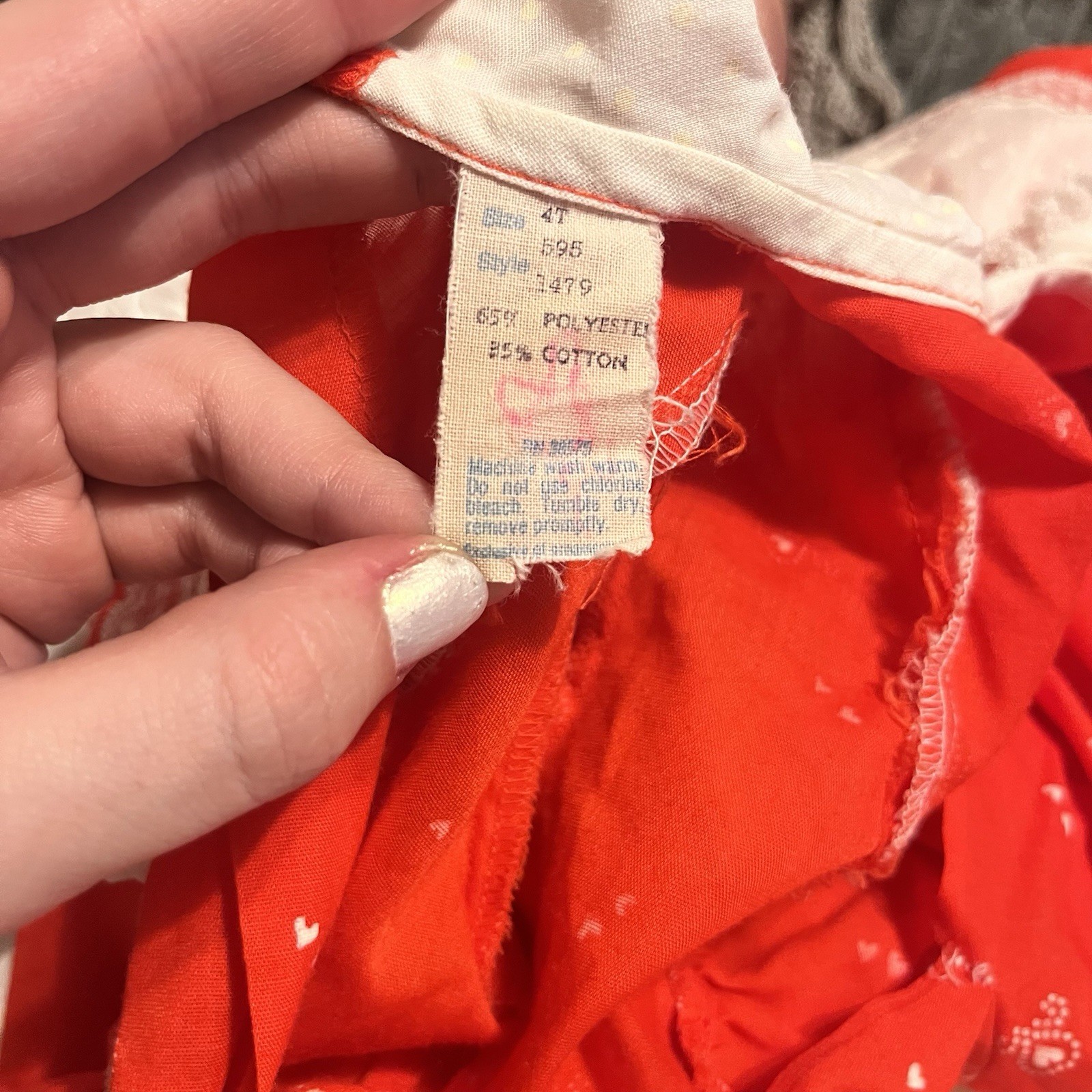 VTG Cottagecore Red Party Dresses Sizes 5/6 Praire Floral Lace Photo Ready Dress