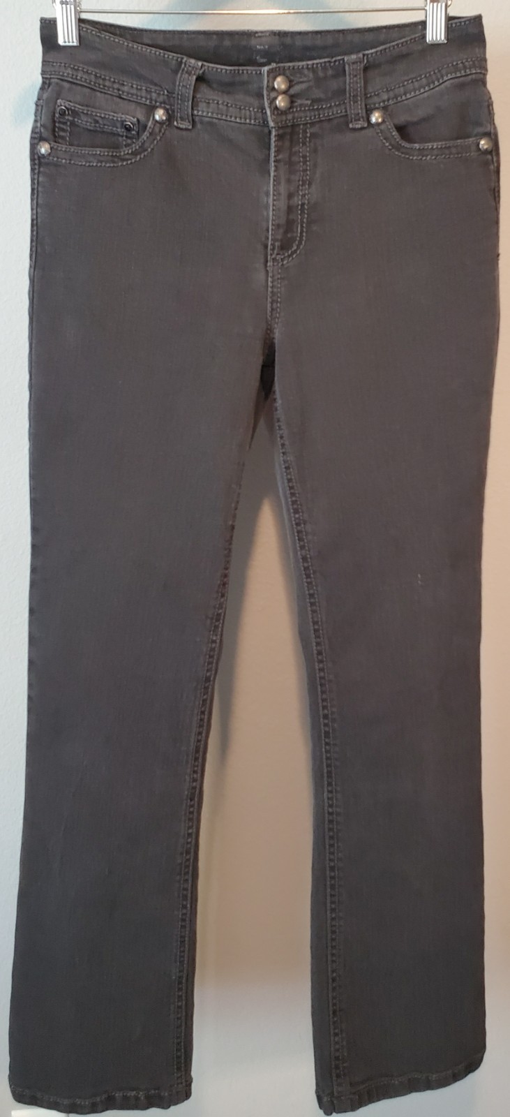 Vintage Code Bleu Black Bootcut Jeans 8 Studded Rhinestone Y2K Stretch