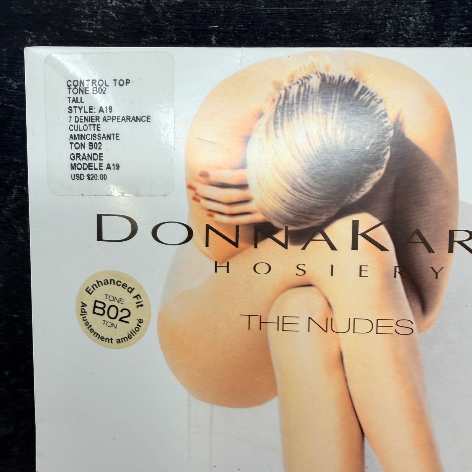 Vintage Donna Karan The Nudes Control Top Pantyhose Tall B02 New Old Stock