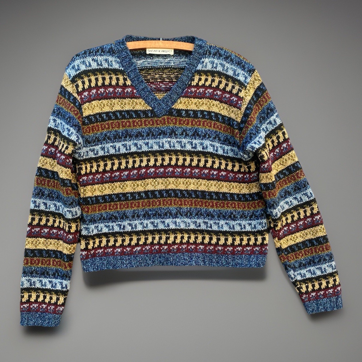 Vintage 90’s‎ Sweater Project “Coogie-Style” Cropped V-Neck Sweater Cozy Warm S