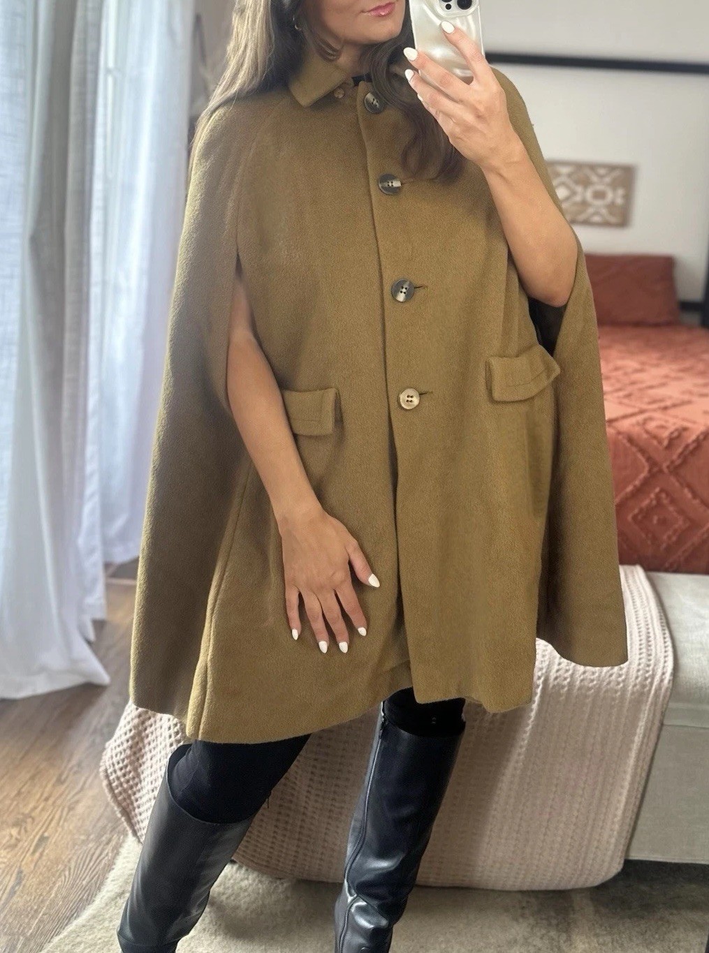 Vintage 60’s Lord & Taylor Sports & Country Brown Wool Cape Coat