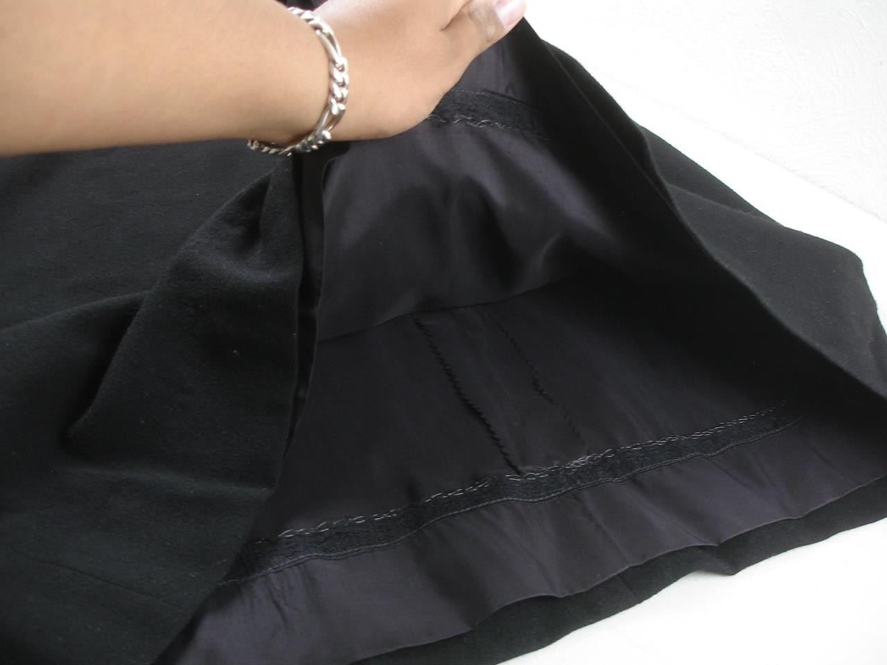 Women’s M POSH by Jay Anderson Vtg 1960’s Black Romantic Ruffle Bow Front Dress