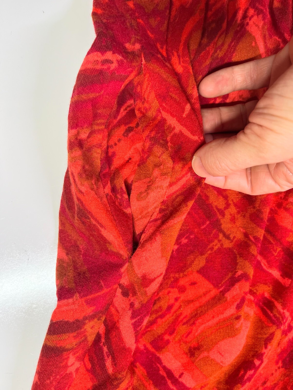 Vintage 60s or 70s Wide-Leg Pants 24″ Waist High Rise Bright Red Orange