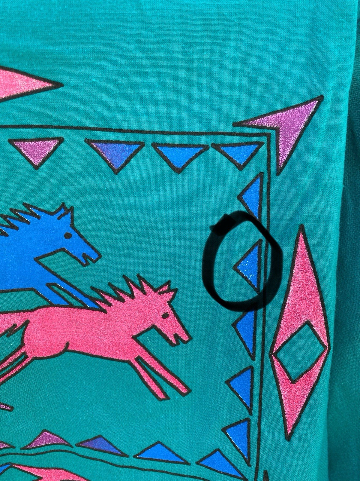 Vtg Cameo Rose Western Southwestern Shirt Top Blouse Horses 80s 90s Cowgirl XS