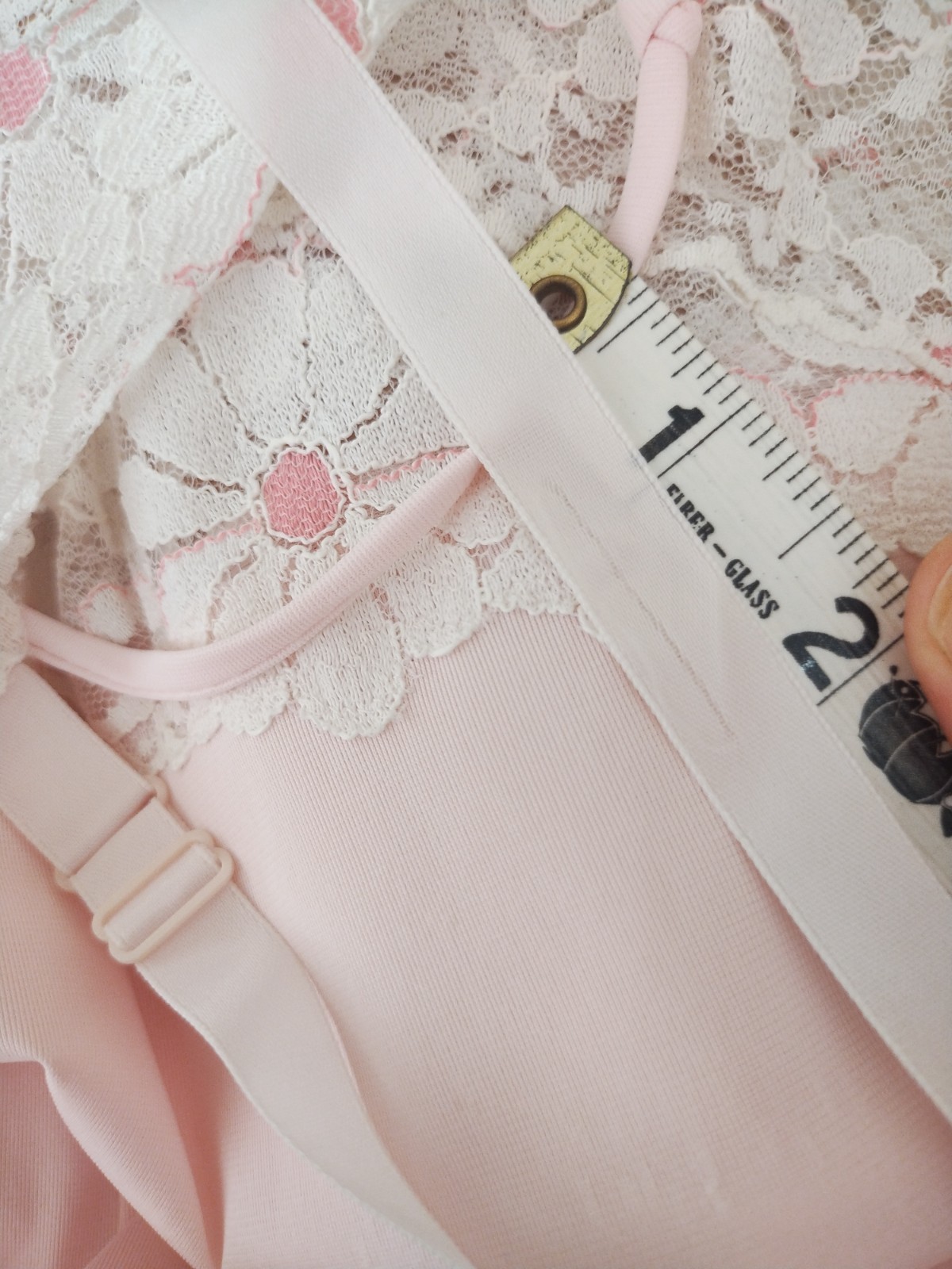Vintage 1960’s pink nylon & lace lingerie romper – Med/Leg Bust: 38-40