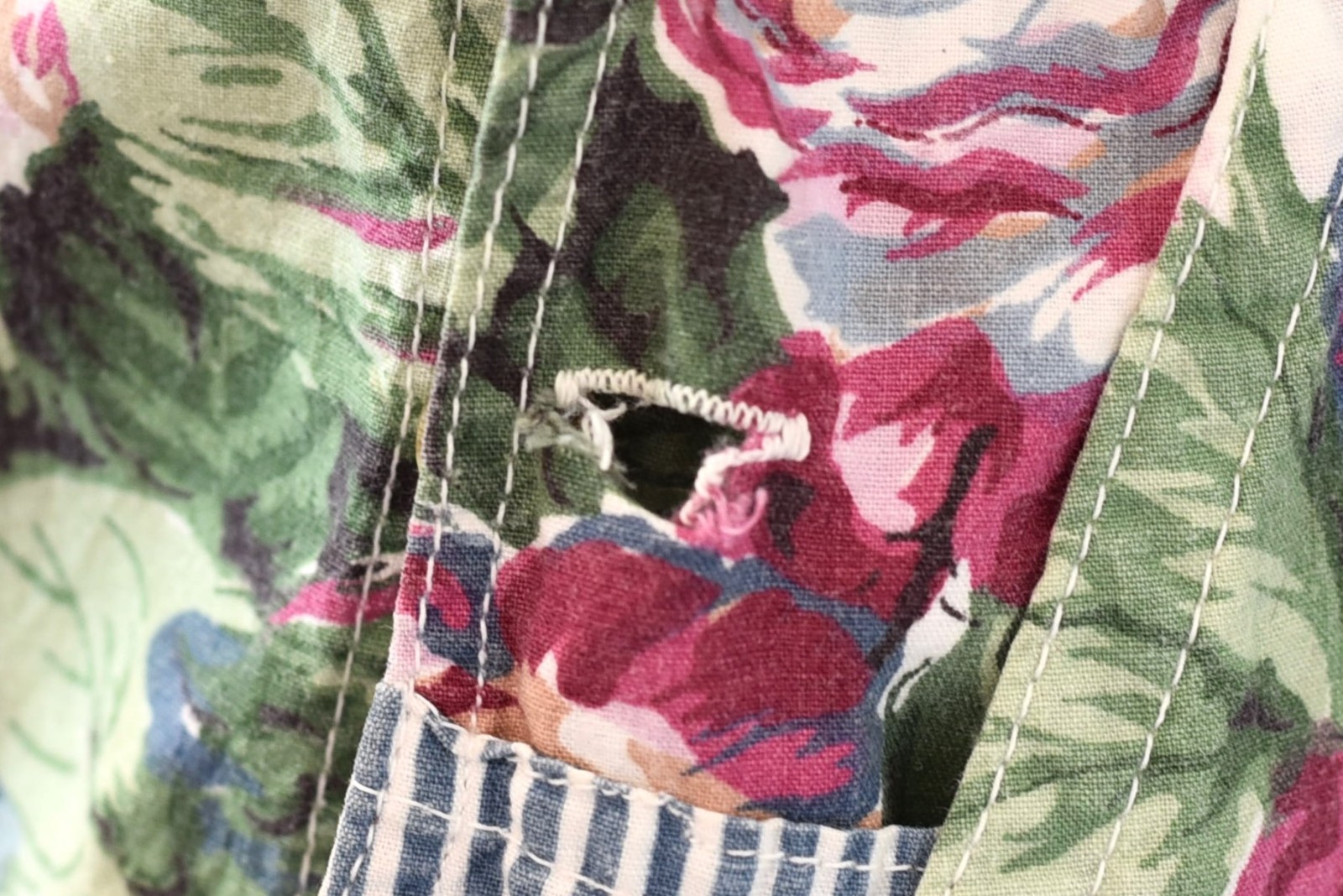 Vintage 1990s Rose Floral Print White Cotton At Last Romper Overalls Shorts