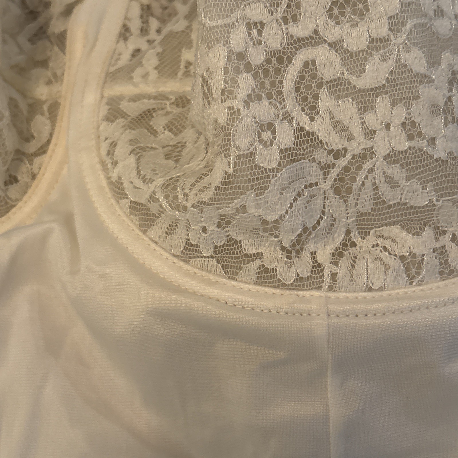 VTG Sexy Sears Underwire Short Slip Dress Adjustable Straps Lace Trim Sz 36D