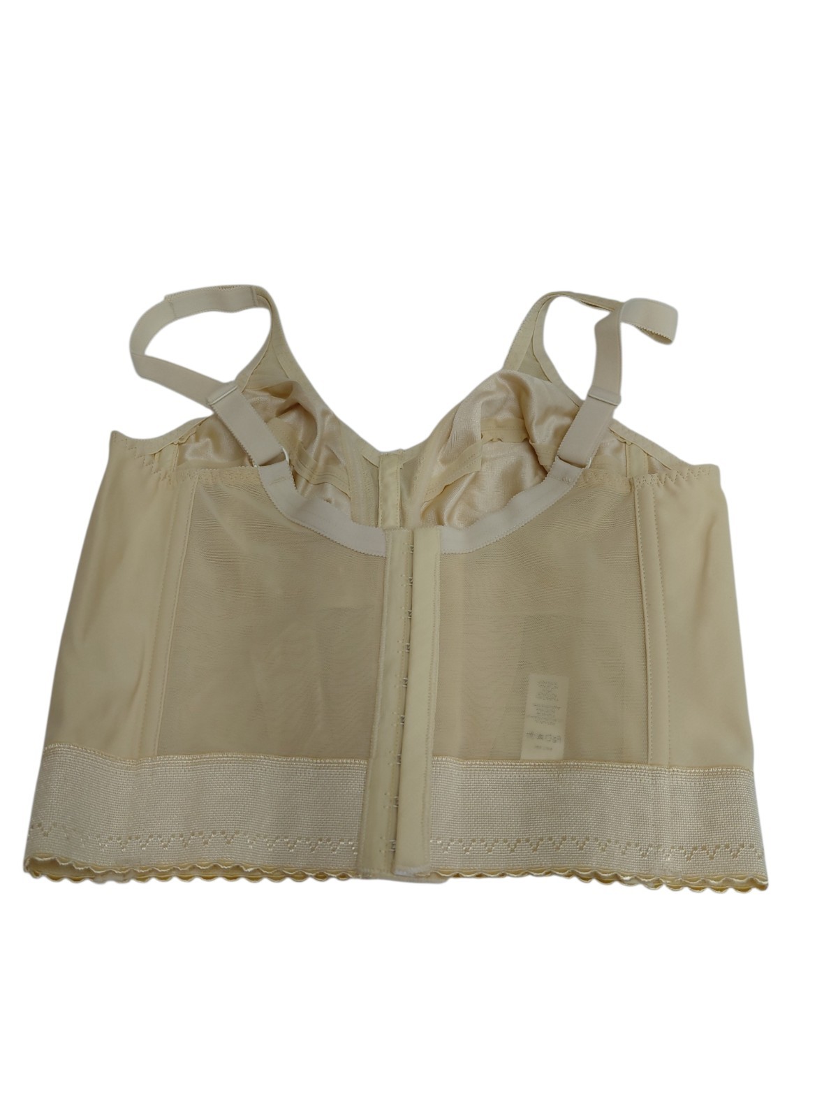 Vintage Crown-nette Longline Beige Bra Size 36B