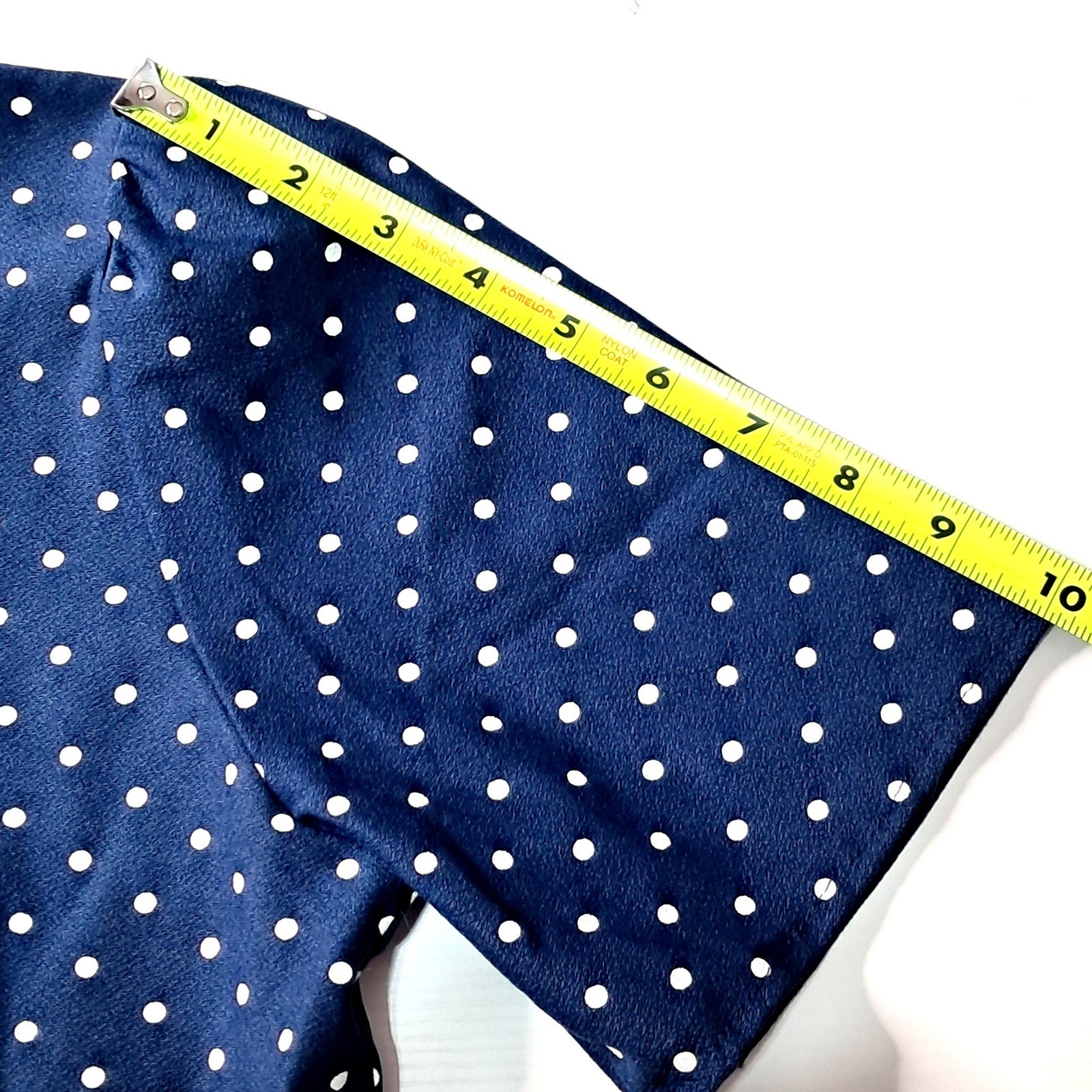 Vintage Polka Dot Mini Dress Womens Size 10 Navy Blue Ruffle Tabby of California