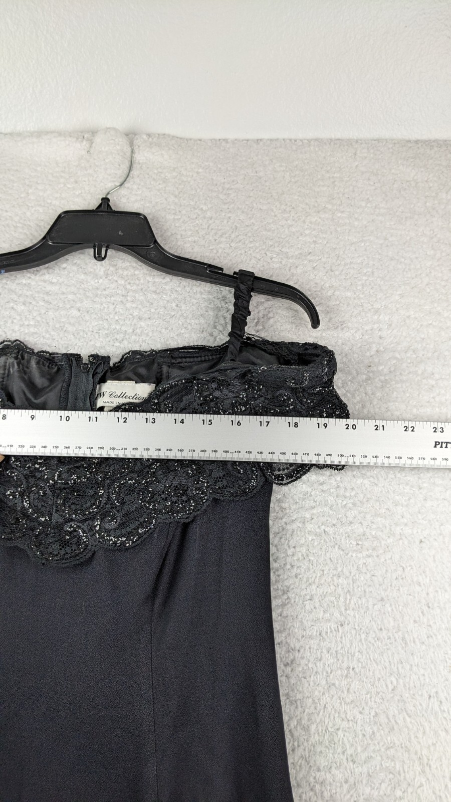 VTG HW Collections Dress Size 6 Black Evening Dress Sequin Bead Lace MADE USA