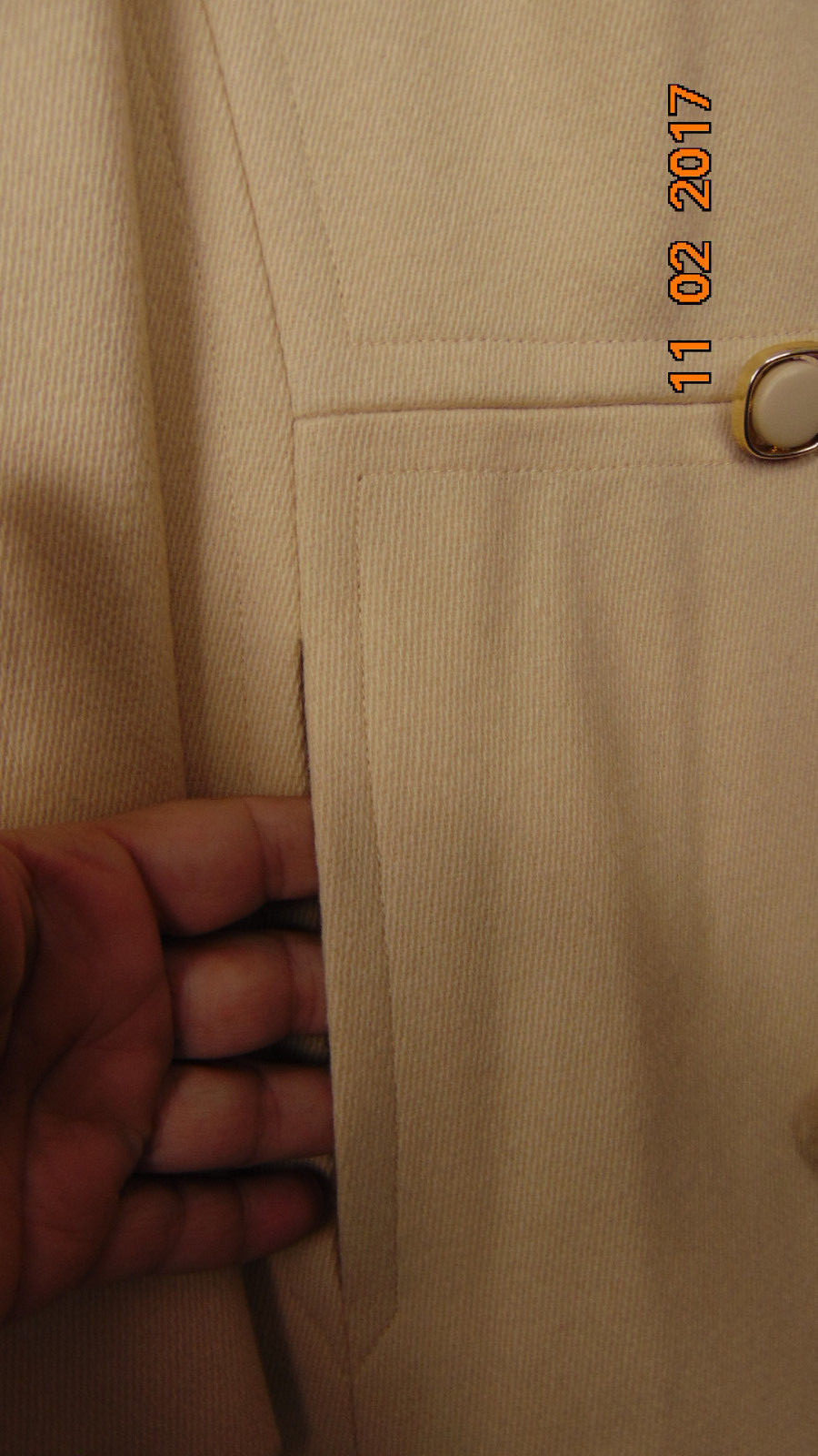 Vintage Bromleigh New York 60’s Double Breasted Coat sz 10 Beige100% Wool Jackie