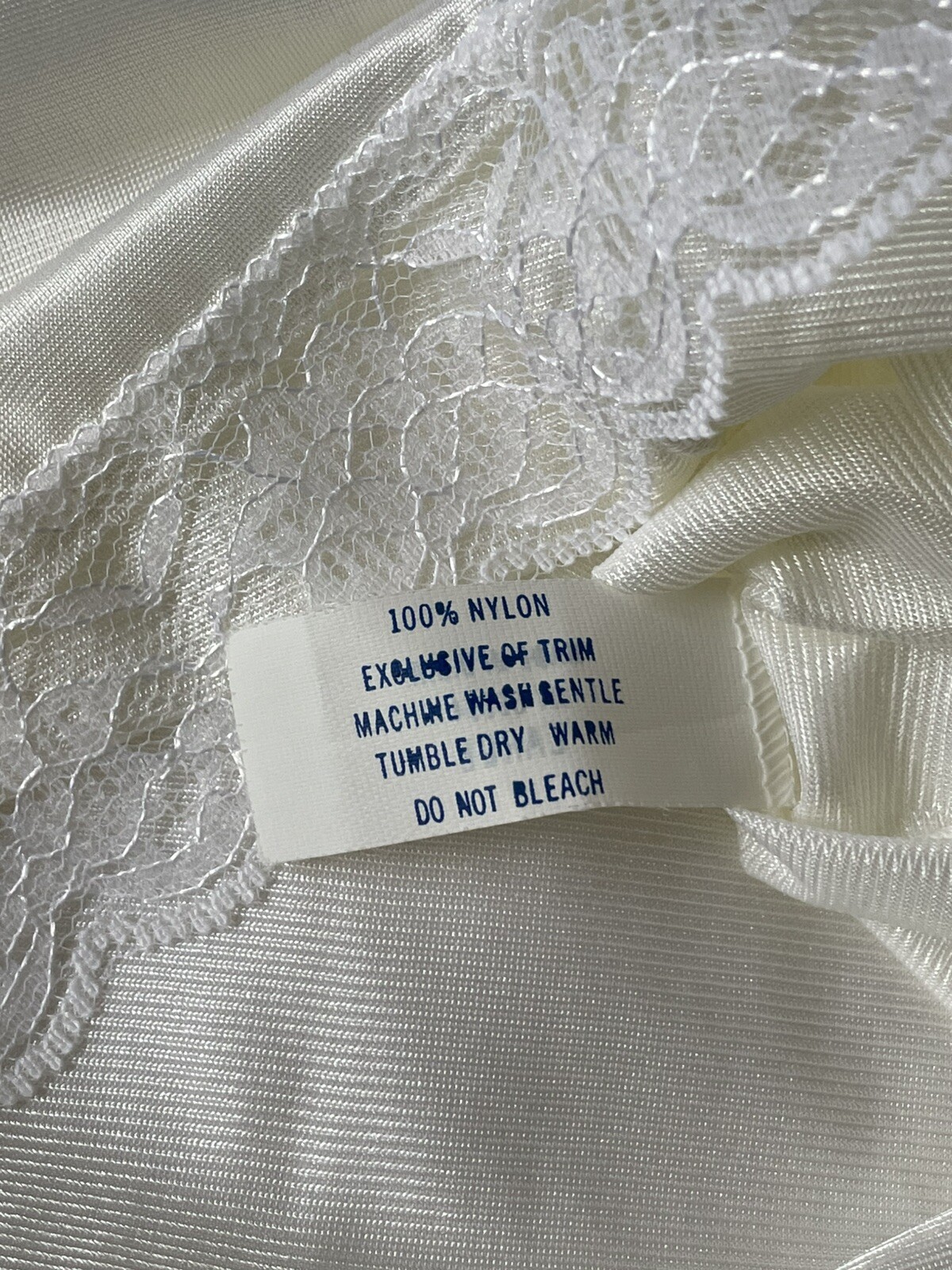 Vintage NEW Silky Lace Camisole Ivory Slip Tank Top Large Lingerie Dressing