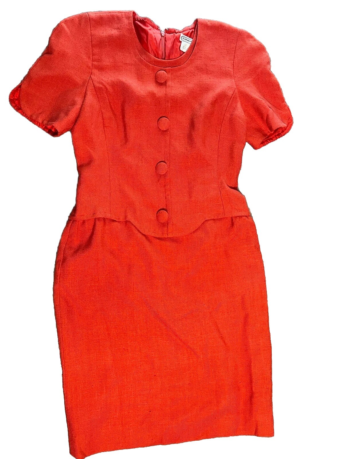 Vintage 80s Linen Dress Carolina herrera Princess Diana Linen Power Suit Couture