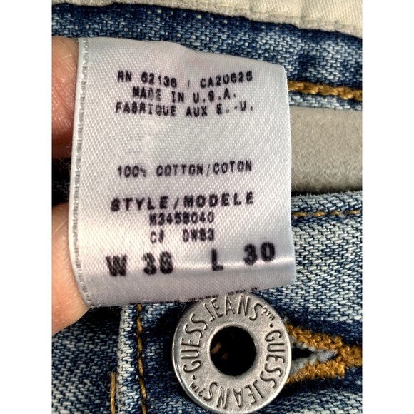 Guess VTG Jeans Utility Cargo Style Light Wash Denim Pants 36×30