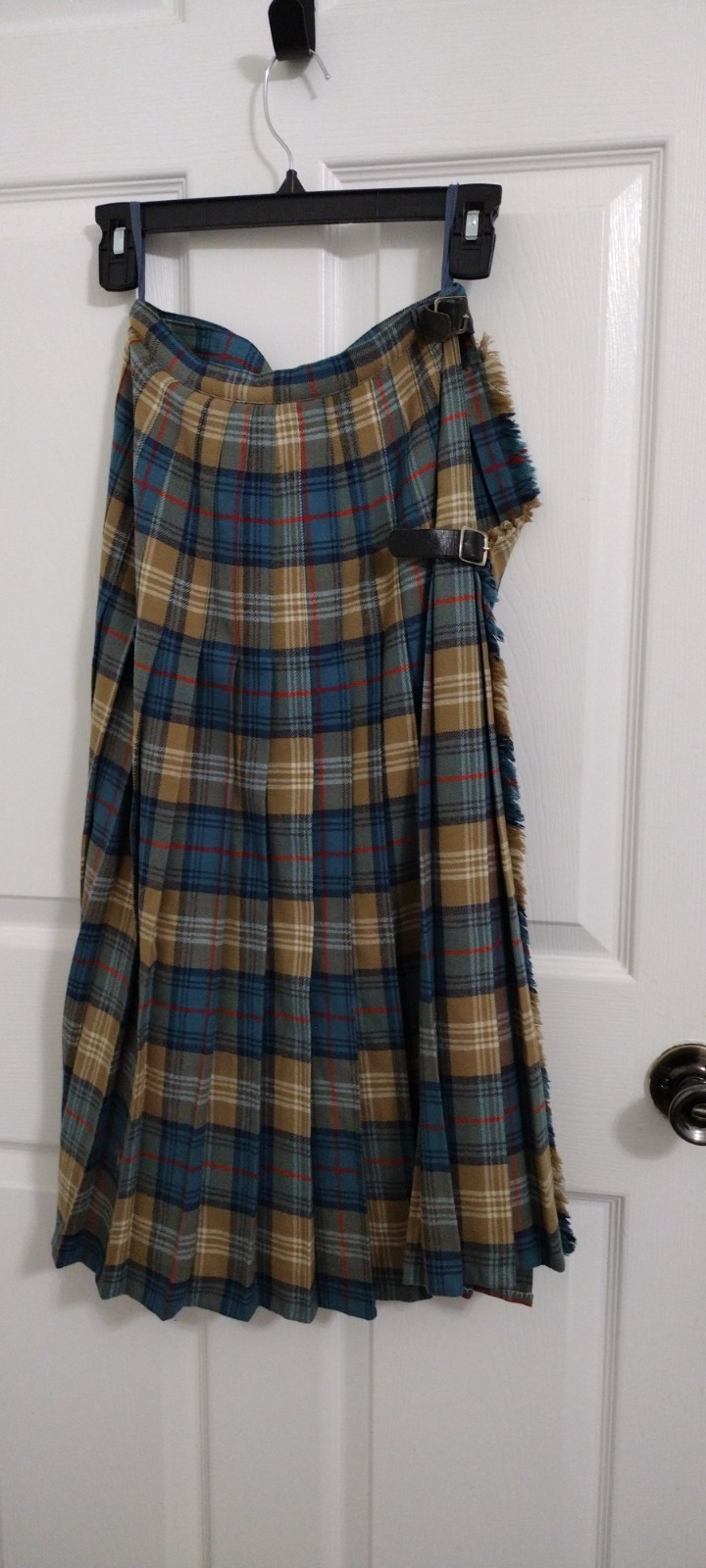 Vintage The Scotch House Wool Plaid Kilt Skirt Scotland 24 Waist Dark Academia