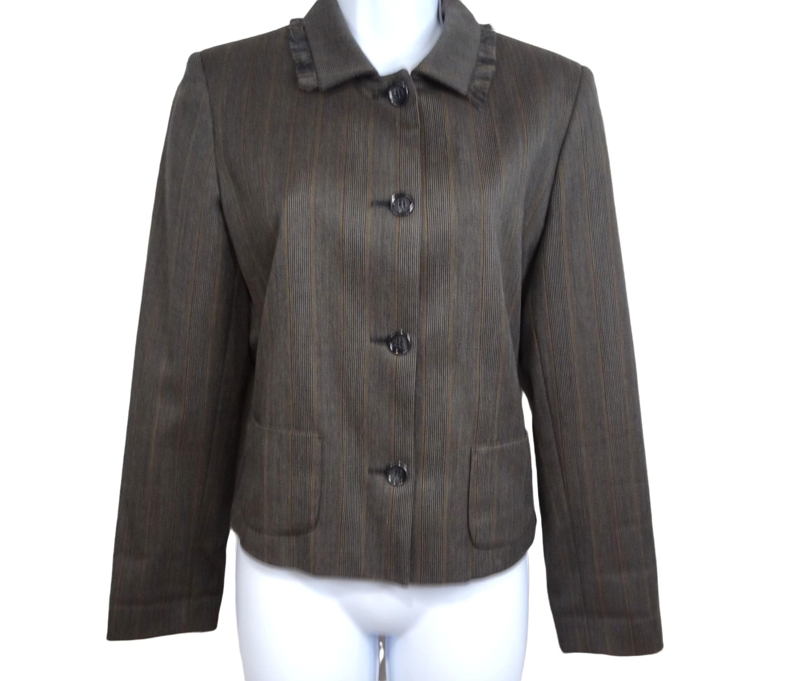 Harve Benard Sport 100% Wool Herringbone Button-Up Retro Blazer Women’s Size 6