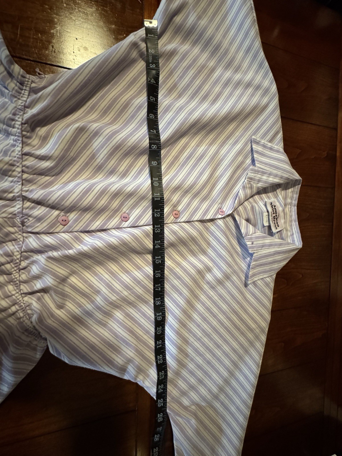 The American Shirt Dress Vintage 80’s Lavender White Stripe Size 11/12 USA