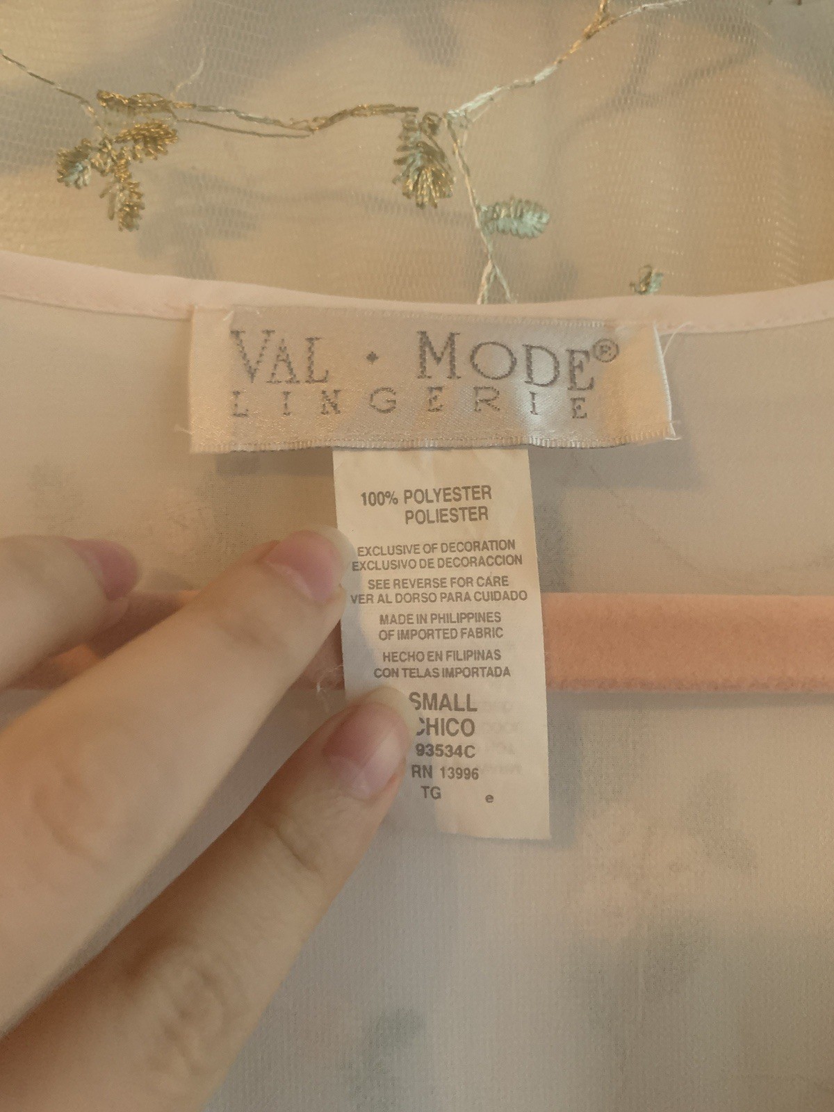 vintage balletcore coquette dreamy pale pink lace nightgown size M