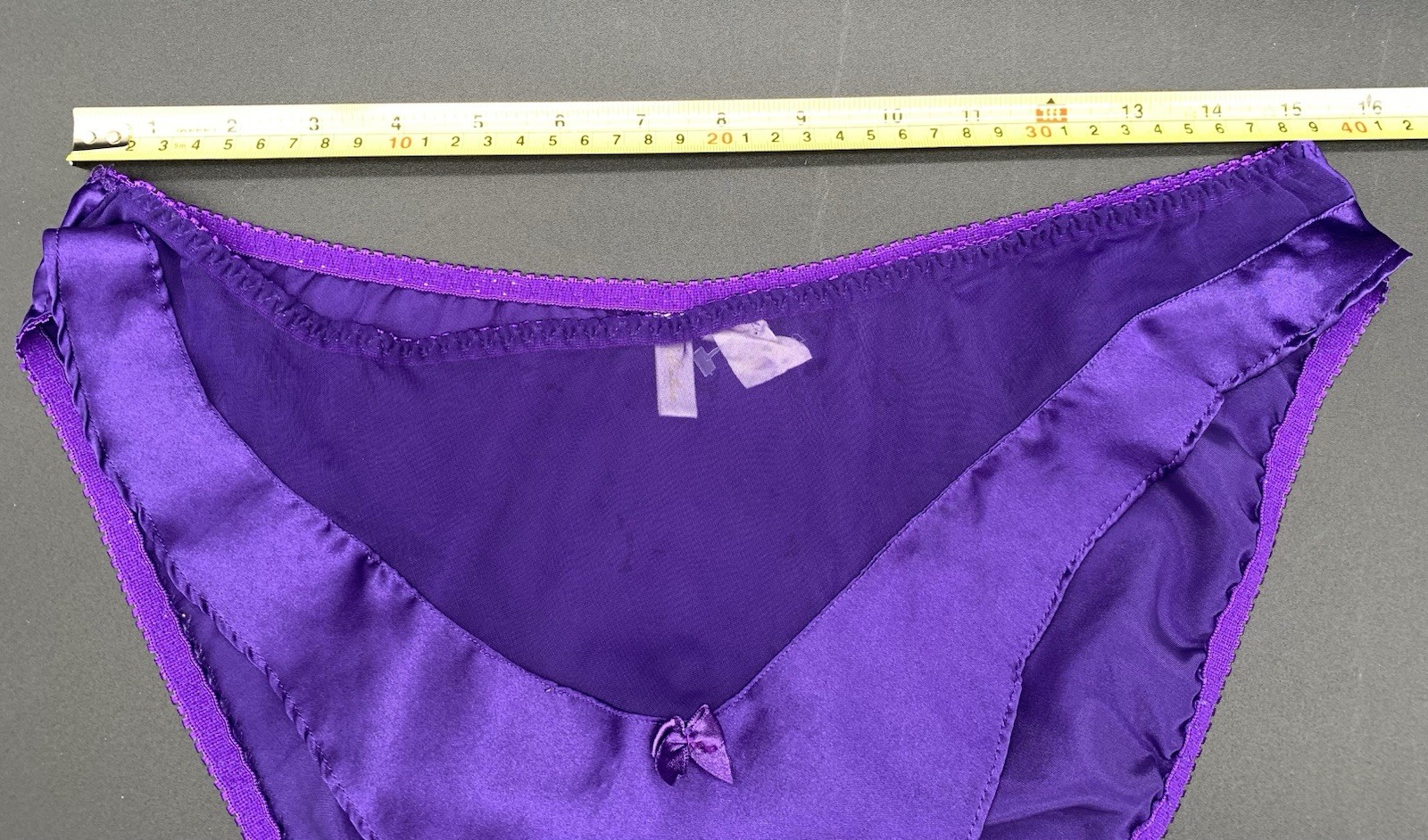 Vintage Delicates Gold Label SILKY Satiny Mesh Hi Cut Hi-Leg Purple Panties