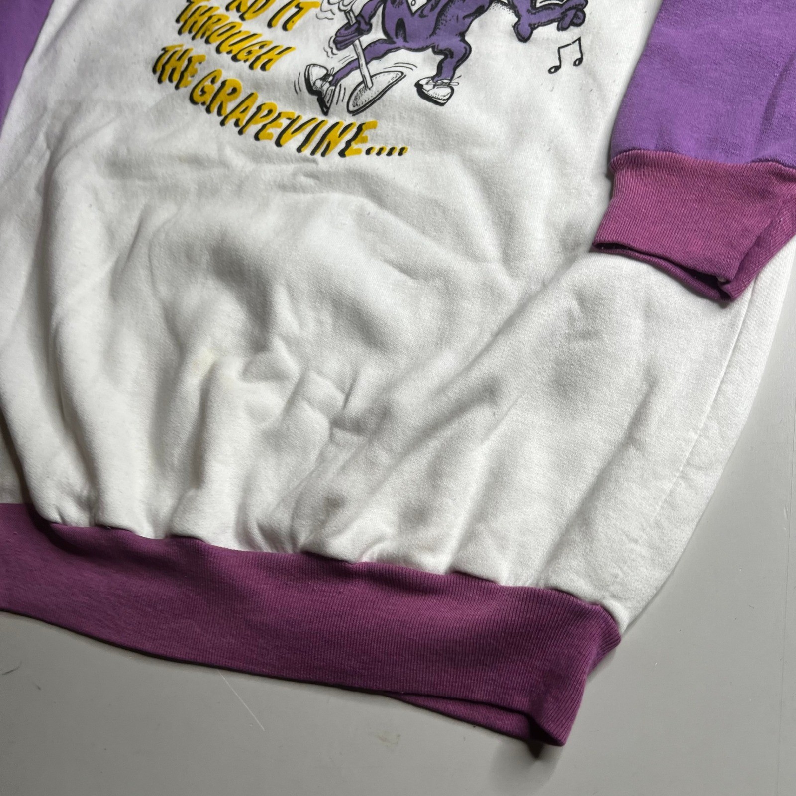 Vintage 80s California Raisins Sweatshirt Purple Raglan American Sportswear L