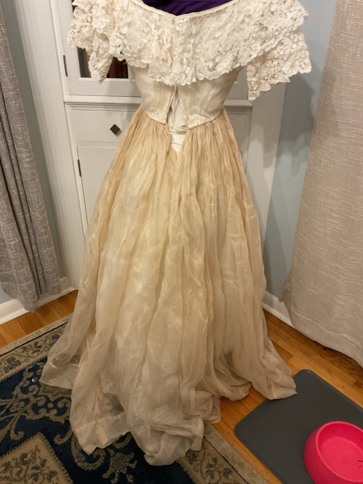 1850’s Antique Ballgown Restored Conserved