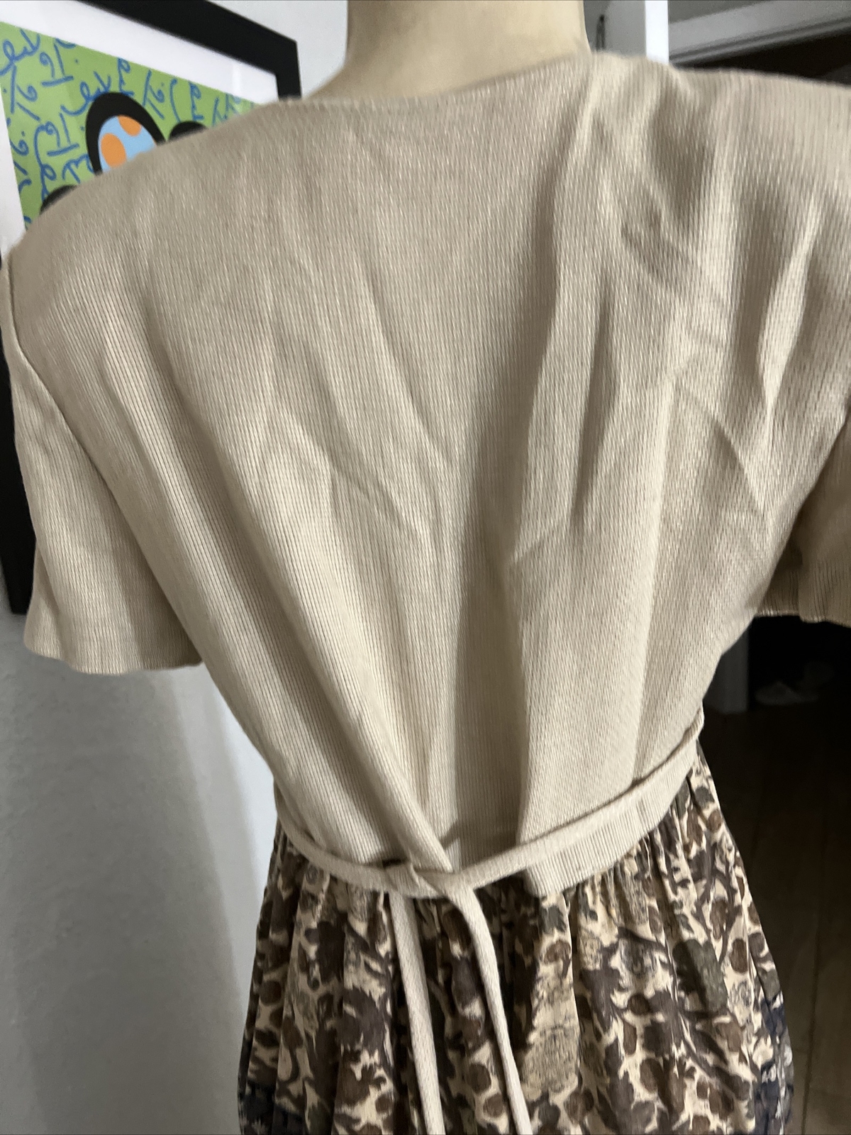 Vintage 80’s Stuart Alan Floral Dress Boho Tieback Sz 8 y9