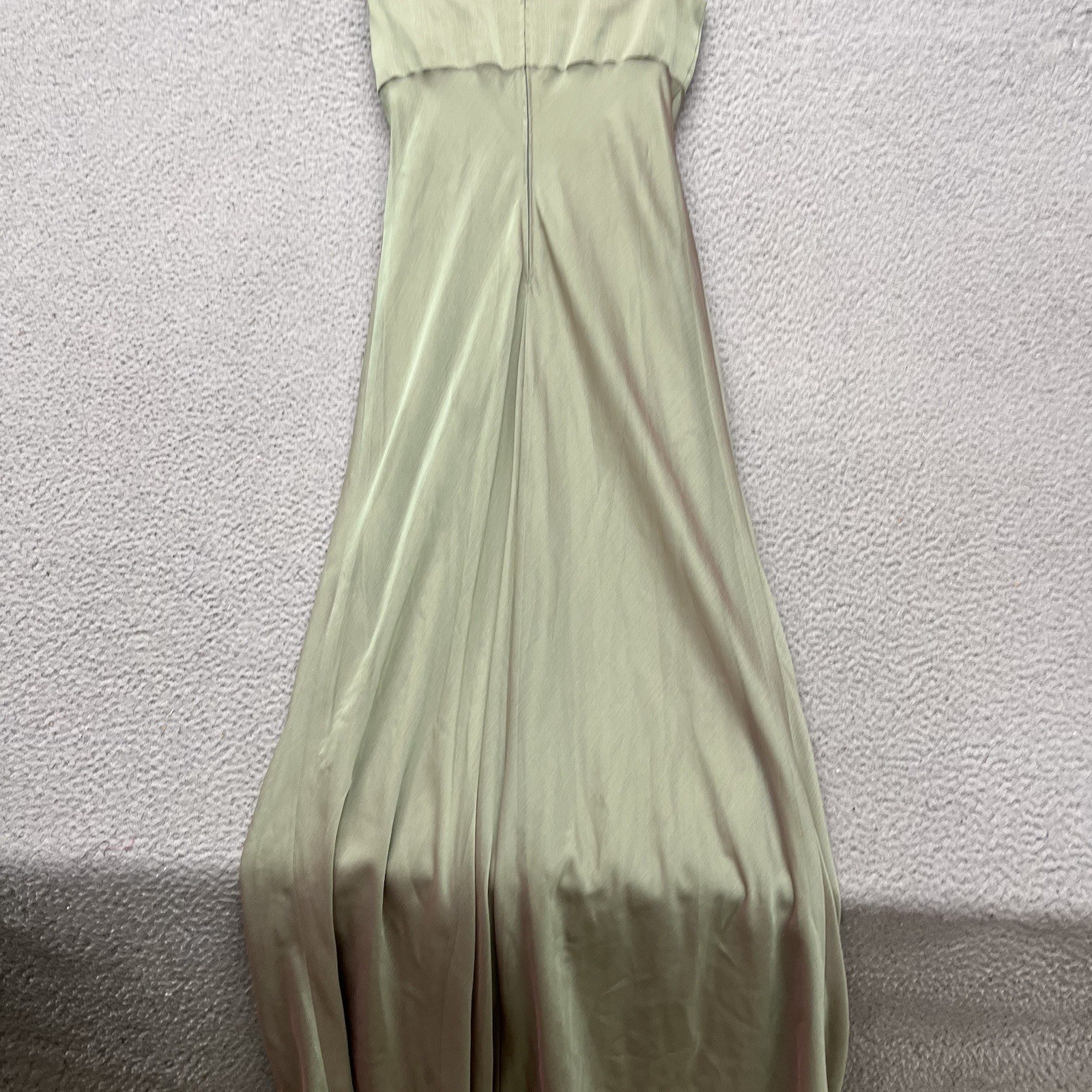Y2K Michaelangelo Fairy Dress Womens 10 Green Iridescent Draped Neck 90s Chiffon