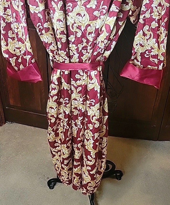 Vtg Lauren Rogers Silky & Satiny Nightgown & Robe Linegerie Pajama Set 1X EUC