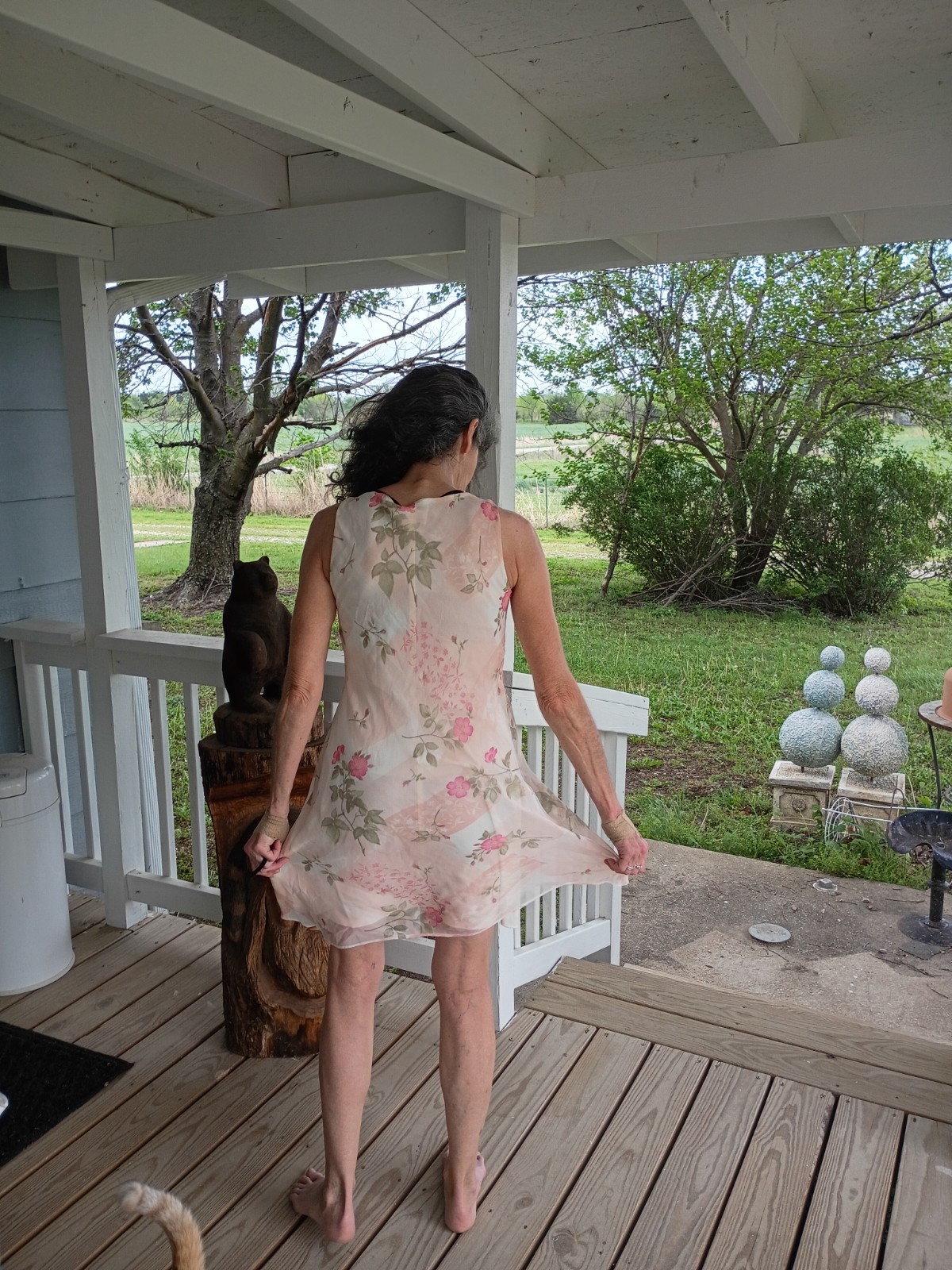 Vtg ALYN PAIGE Dress USA Made Sz 9? M/L Floral Frilly Lined Pretty In Pink PROM