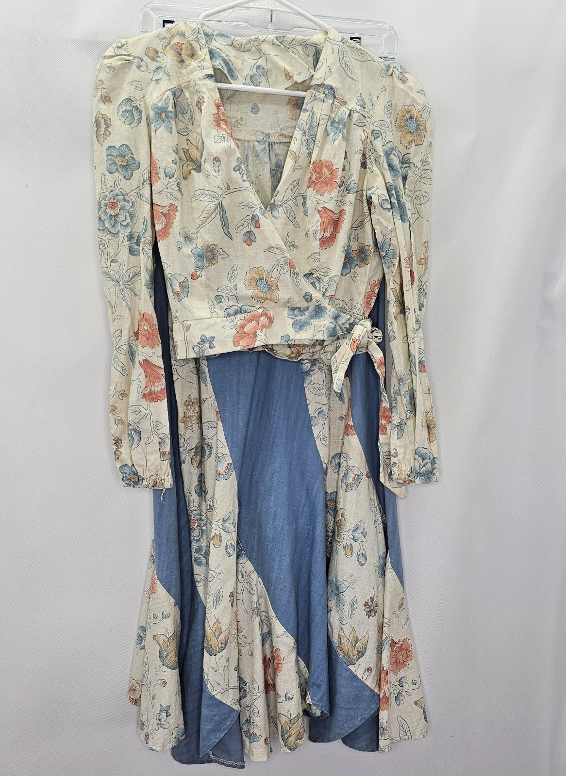 Vintage Handmade Women Chest Size 32 Inches Floral Skirt Set