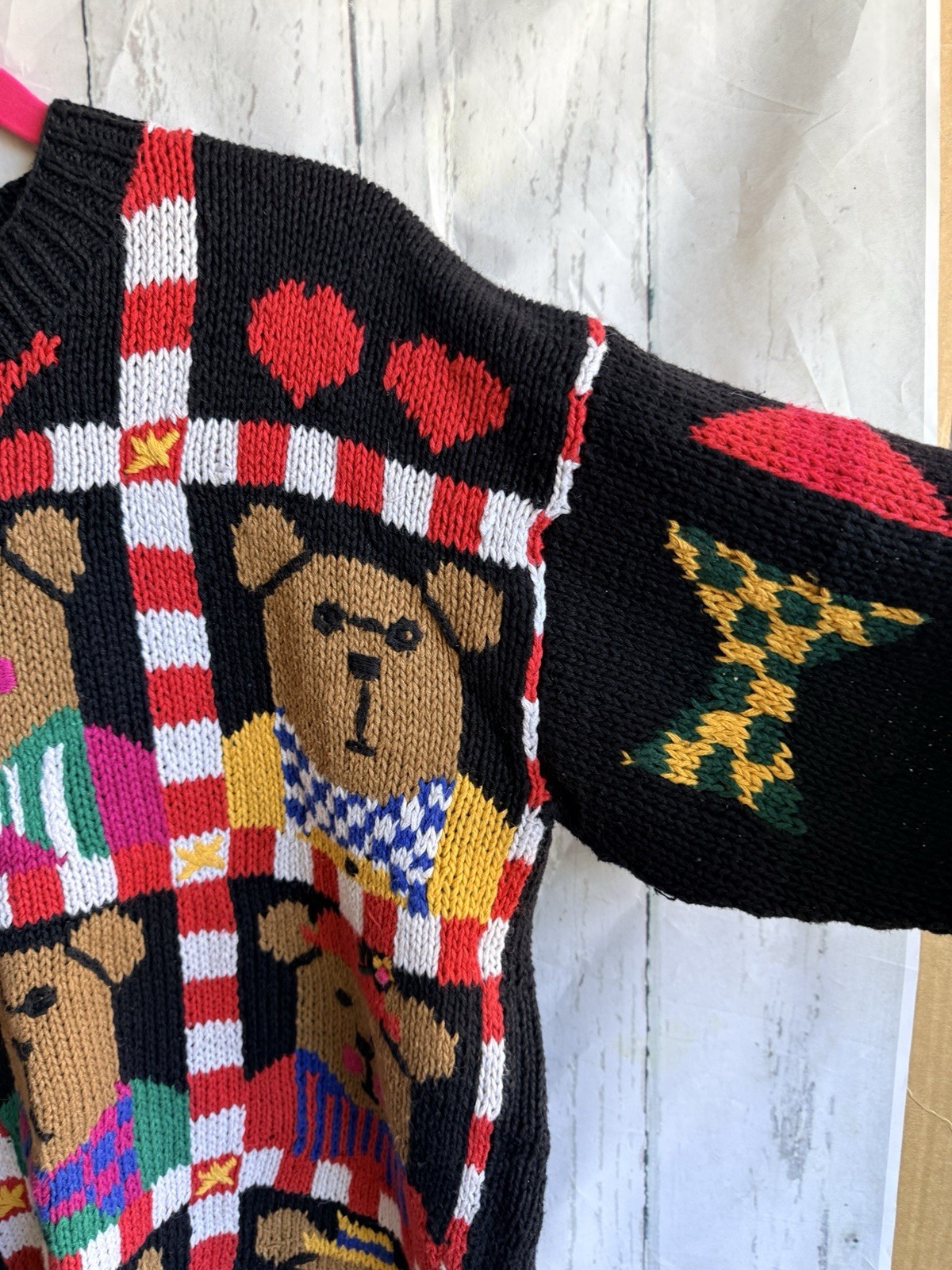 Vintage 80s-90’s Teddy Bear Sweater Grannycore Grandma Teacher Whimsy L