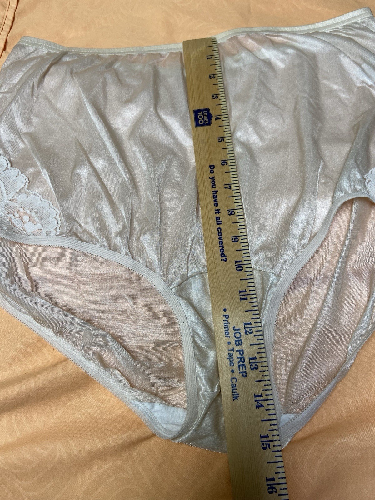 Vanity Fair Vintage Ivory Sheer Sexy Silky Sissy Granny Satin Panties Size 8